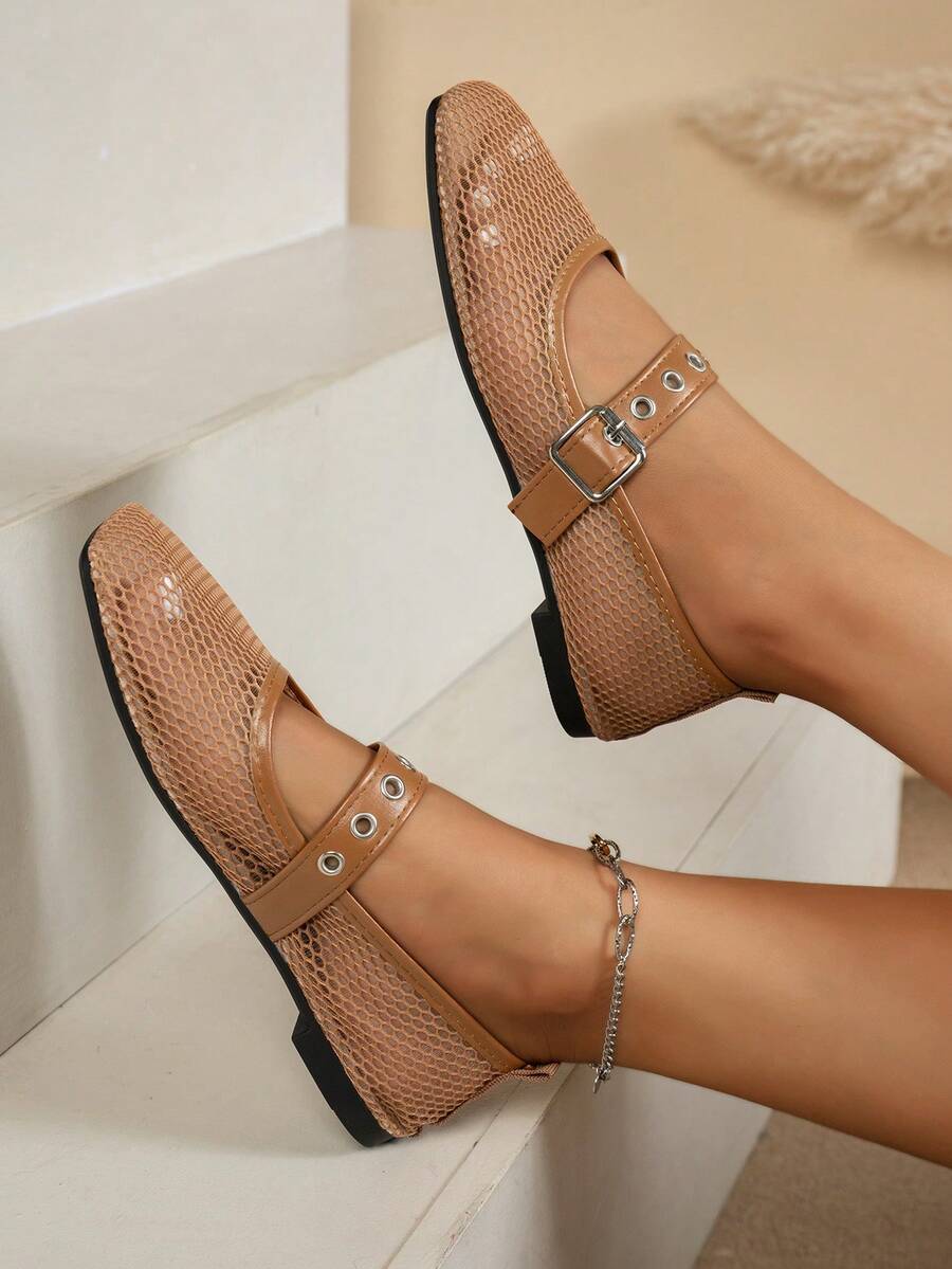 Helen | Comfortable Slip-On Lace Mesh Hollow Flat Shoes