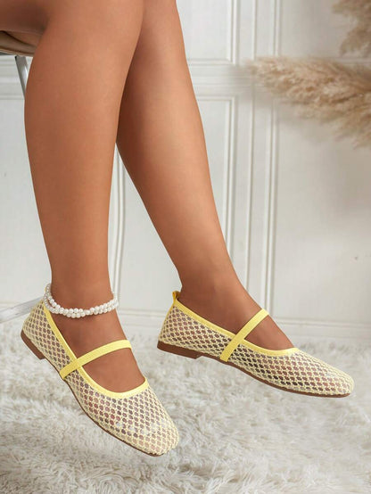 Helen | Comfortable Slip-On Lace Mesh Hollow Flat Shoes
