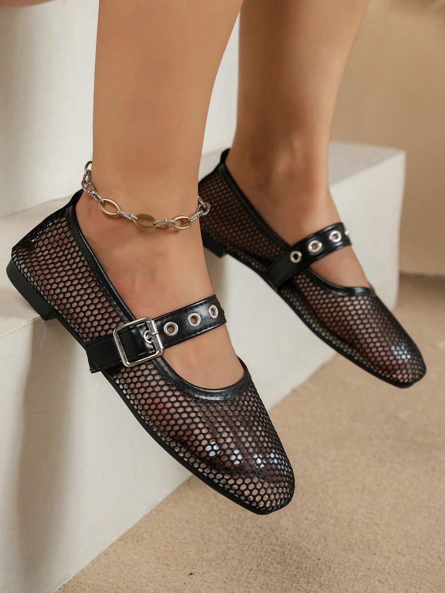 Helen | Comfortable Slip-On Lace Mesh Hollow Flat Shoes