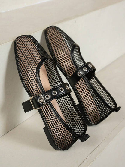 Helen | Comfortable Slip-On Lace Mesh Hollow Flat Shoes