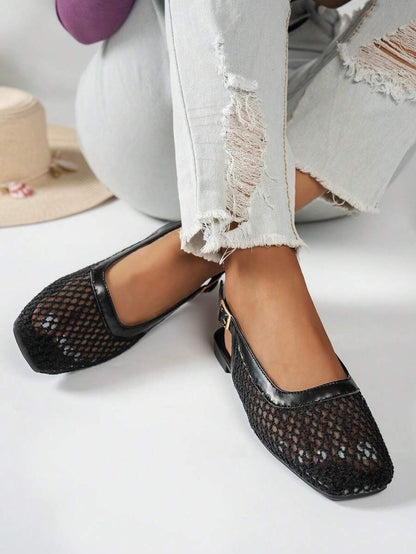 Helen | Comfortable Slip-On Lace Mesh Hollow Flat Shoes