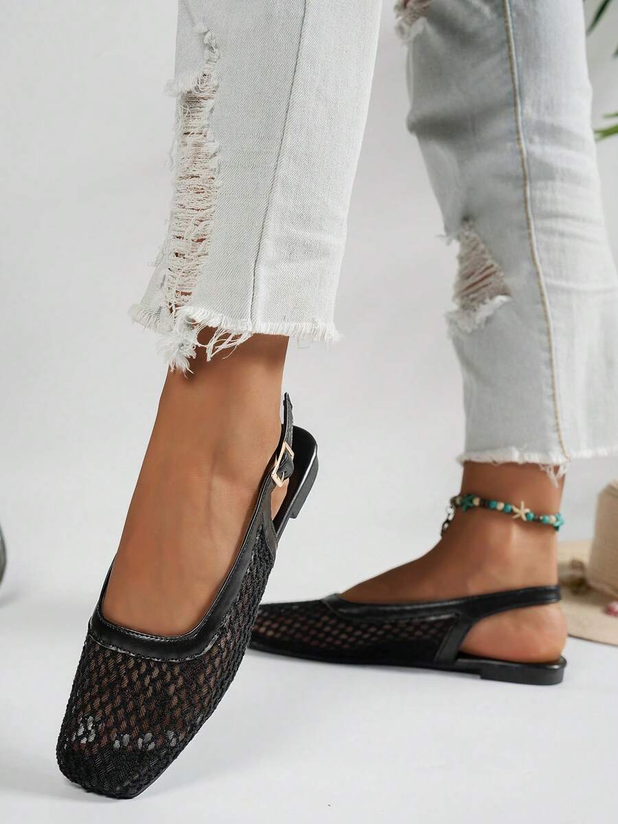 Helen | Comfortable Slip-On Lace Mesh Hollow Flat Shoes