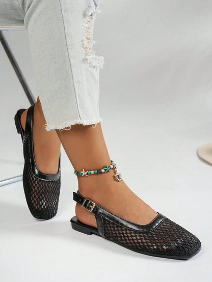 Helen | Comfortable Slip-On Lace Mesh Hollow Flat Shoes