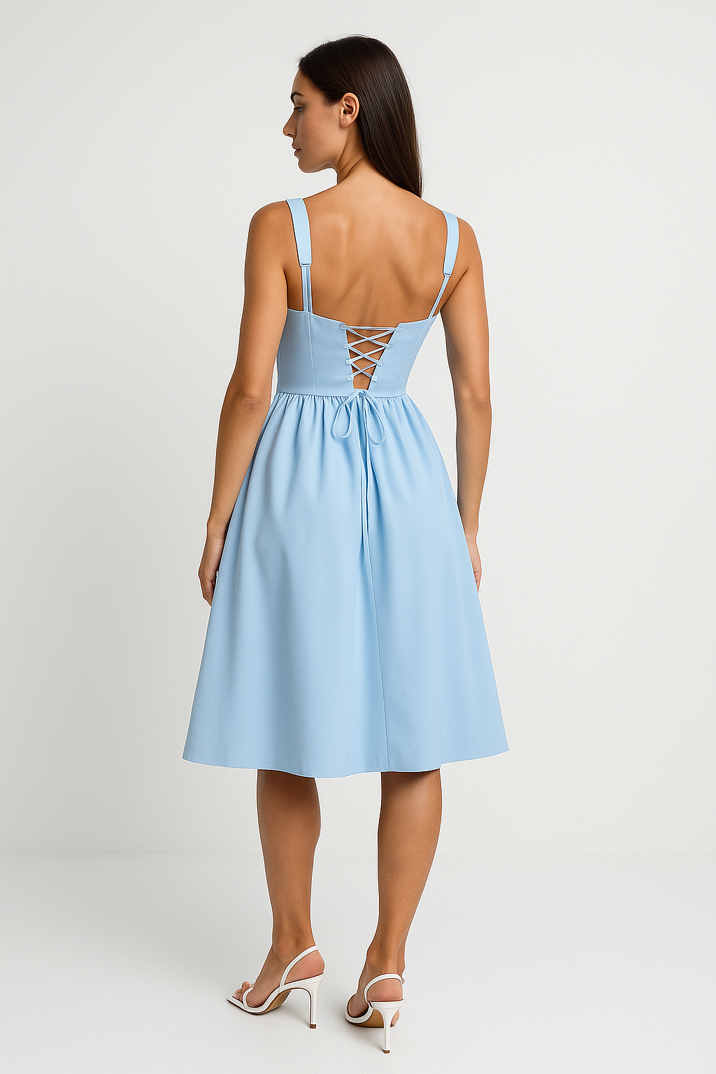 Draped Corset Midaxi Dress