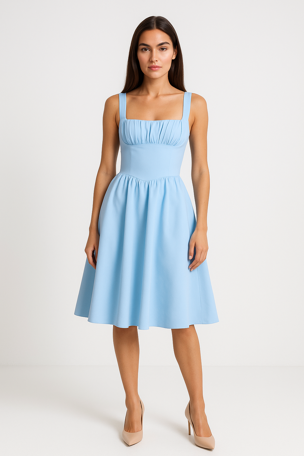Draped Corset Midaxi Dress