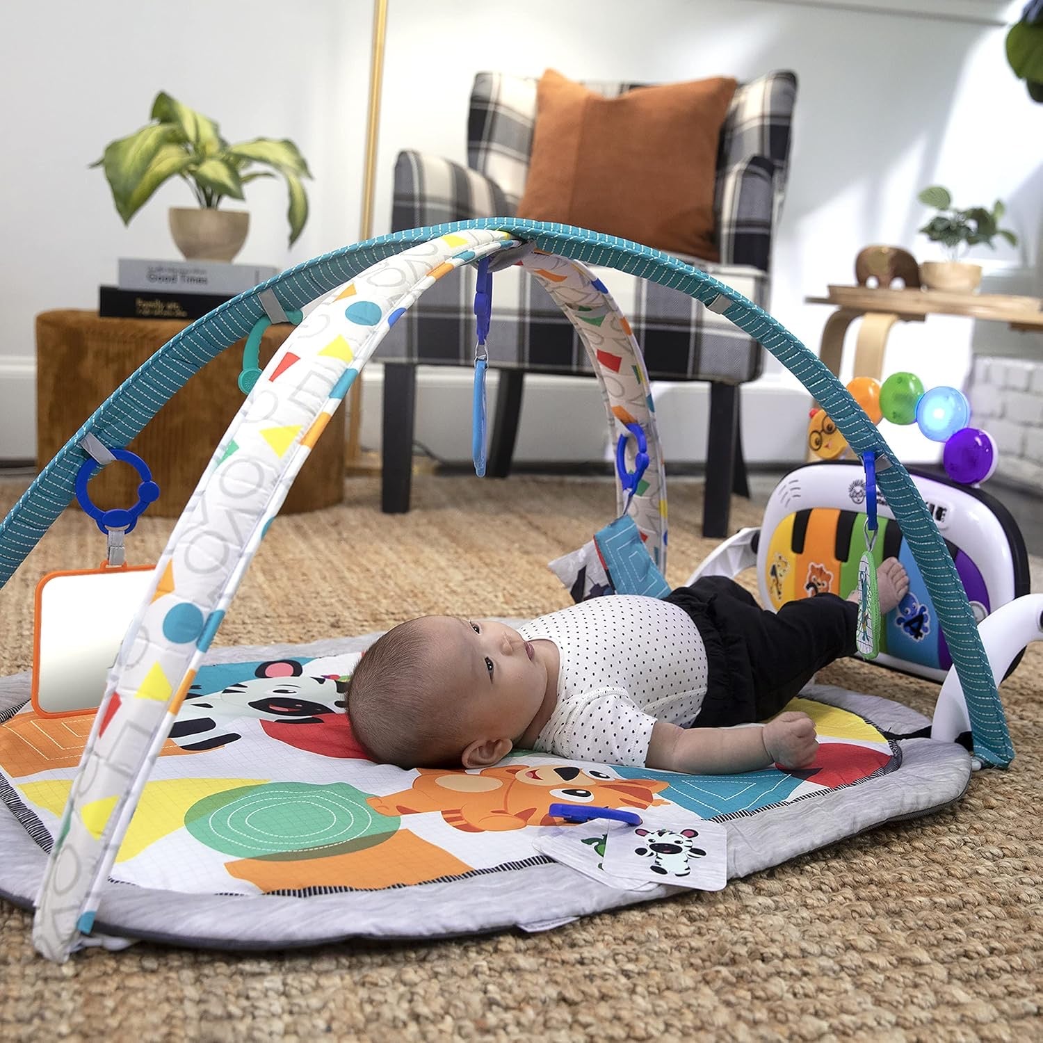 4-in-1 Kickin' Tunes Music and Language Play Gym and Piano Tummy Time Activity Mat