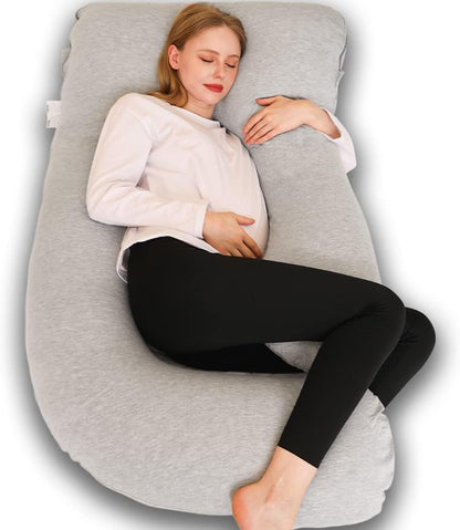 Chilling Home Pregnancy Pillows for Sleeping, Maternity Pillow for Belly, Adjustable and Portable Maternity Body Pillows for adults with Breathable Cover(Grey)