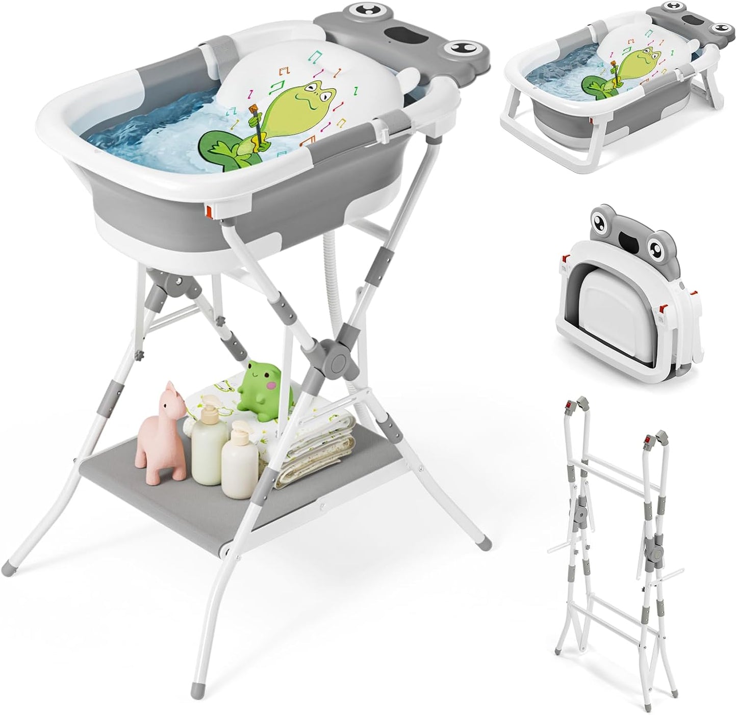 COOSEYA Foldable Baby Bath Tub Essentials for Newborn
