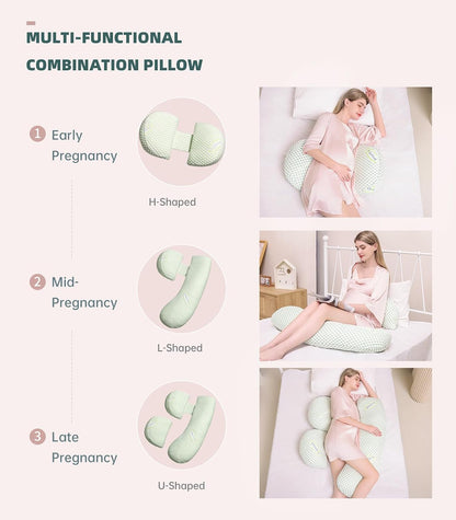 Oternal Pregnancy Pillow for Pregnant Women, Soft Pregnancy Body Pillow,Support for Back, Hips, Legs, Maternity Pillow with Detachable and Adjustable Pillow Cover