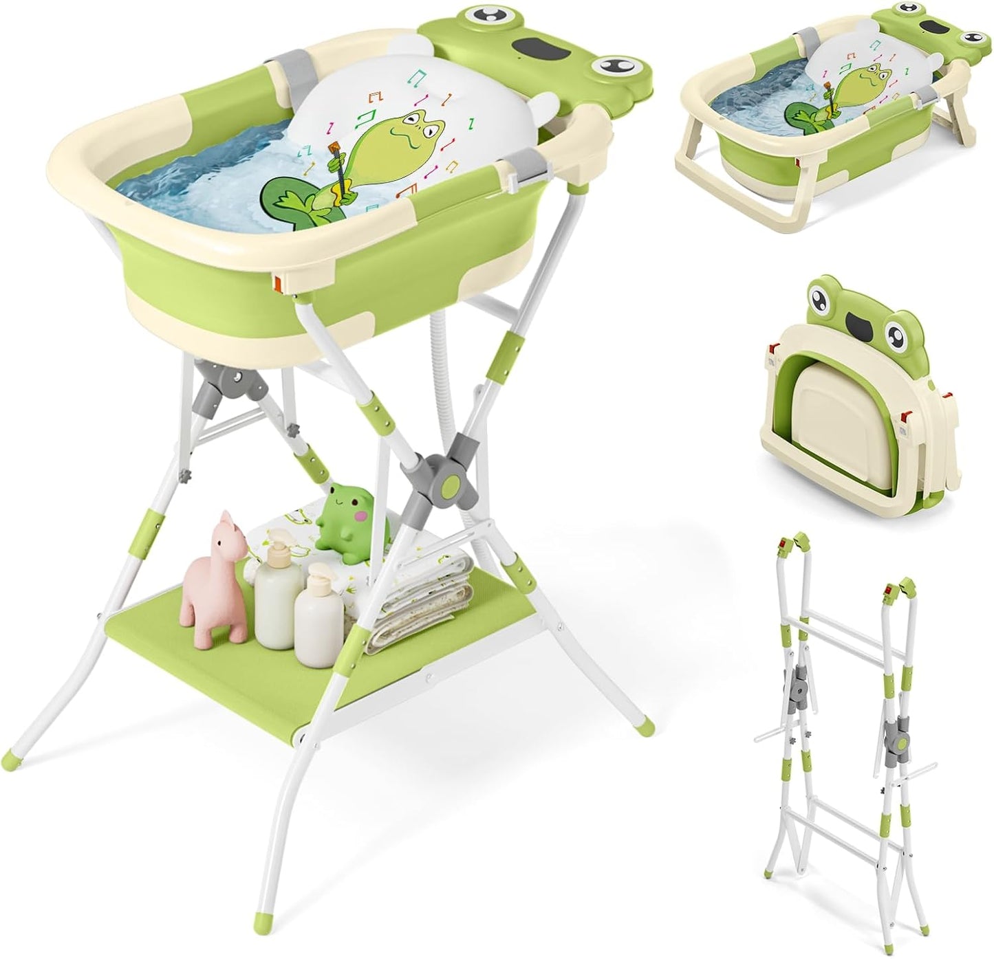 COOSEYA Foldable Baby Bath Tub Essentials for Newborn