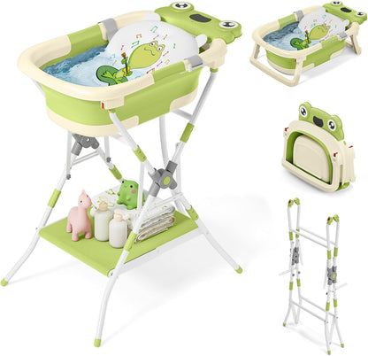 COOSEYA Foldable Baby Bath Tub Essentials for Newborn