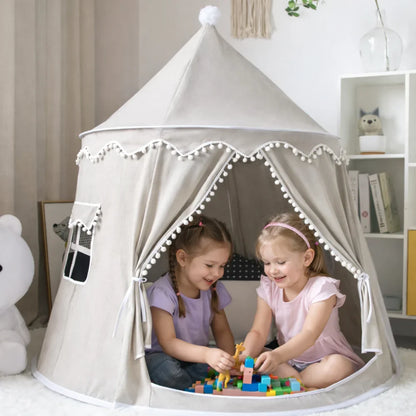 DreamHaven Canvas Play Teepee | Kids Indoor Tent & Reading Nook