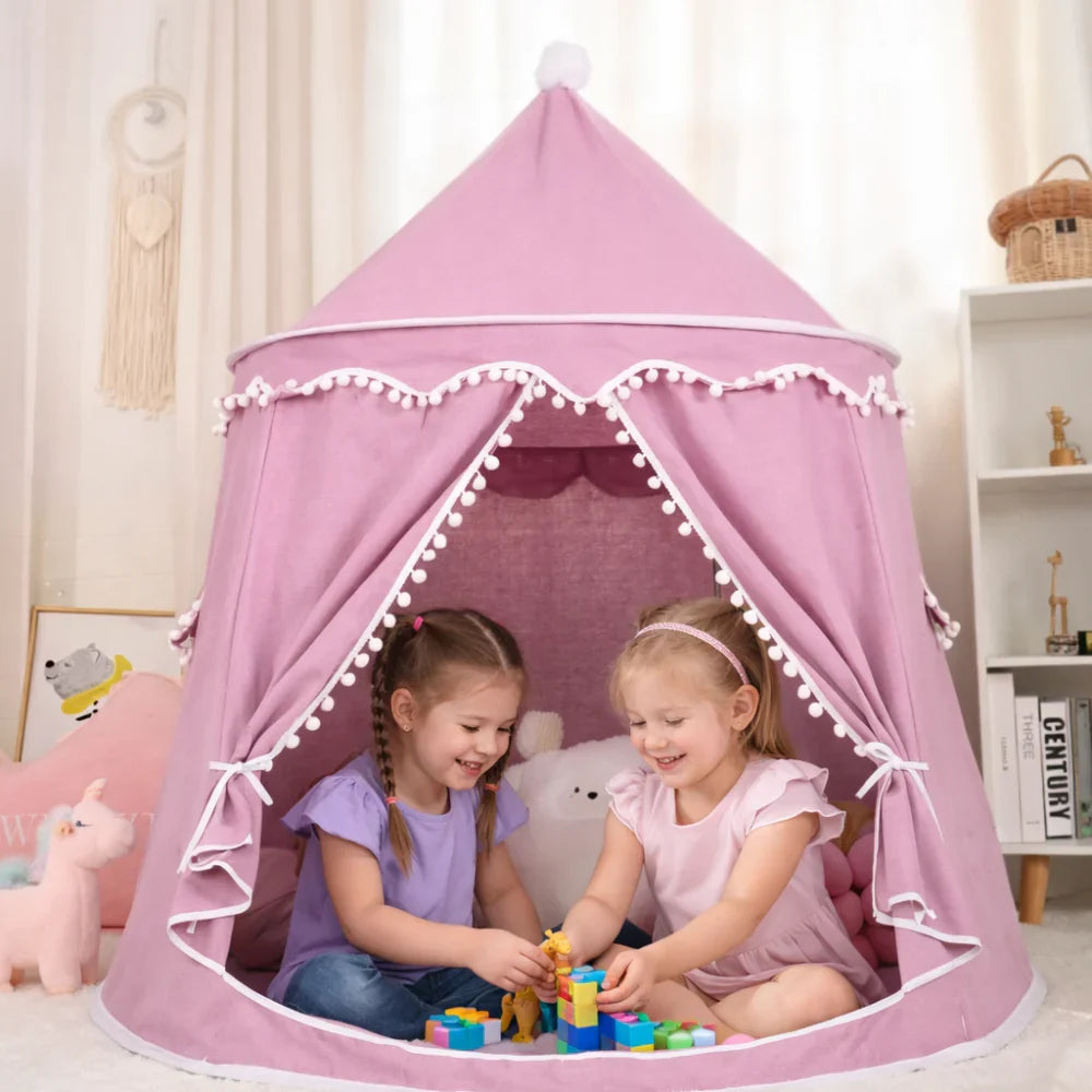 DreamHaven Canvas Play Teepee | Kids Indoor Tent & Reading Nook
