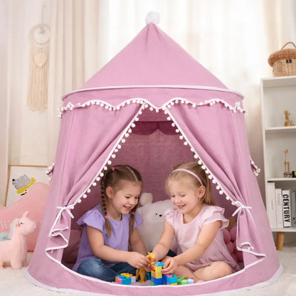 DreamHaven Canvas Play Teepee | Kids Indoor Tent & Reading Nook