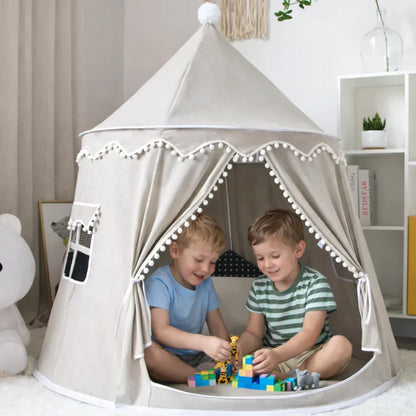DreamHaven Canvas Play Teepee | Kids Indoor Tent & Reading Nook