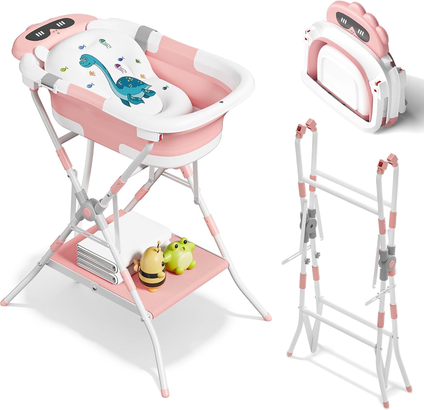 COOSEYA Foldable Baby Bath Tub Essentials for Newborn
