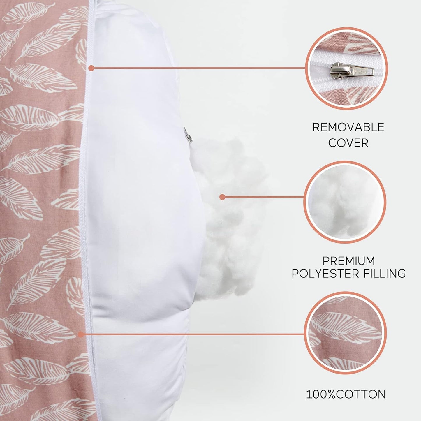 momcozy Nursing Pillow, Ergonomic Breastfeeding Support, Pink | Safety Guard For Baby, Comfortable Feeding Positions For Parents, Versatile Use For Bottle Feeding, Removable Cotton Cover