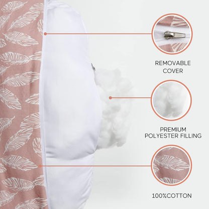 momcozy Nursing Pillow, Ergonomic Breastfeeding Support, Pink | Safety Guard For Baby, Comfortable Feeding Positions For Parents, Versatile Use For Bottle Feeding, Removable Cotton Cover