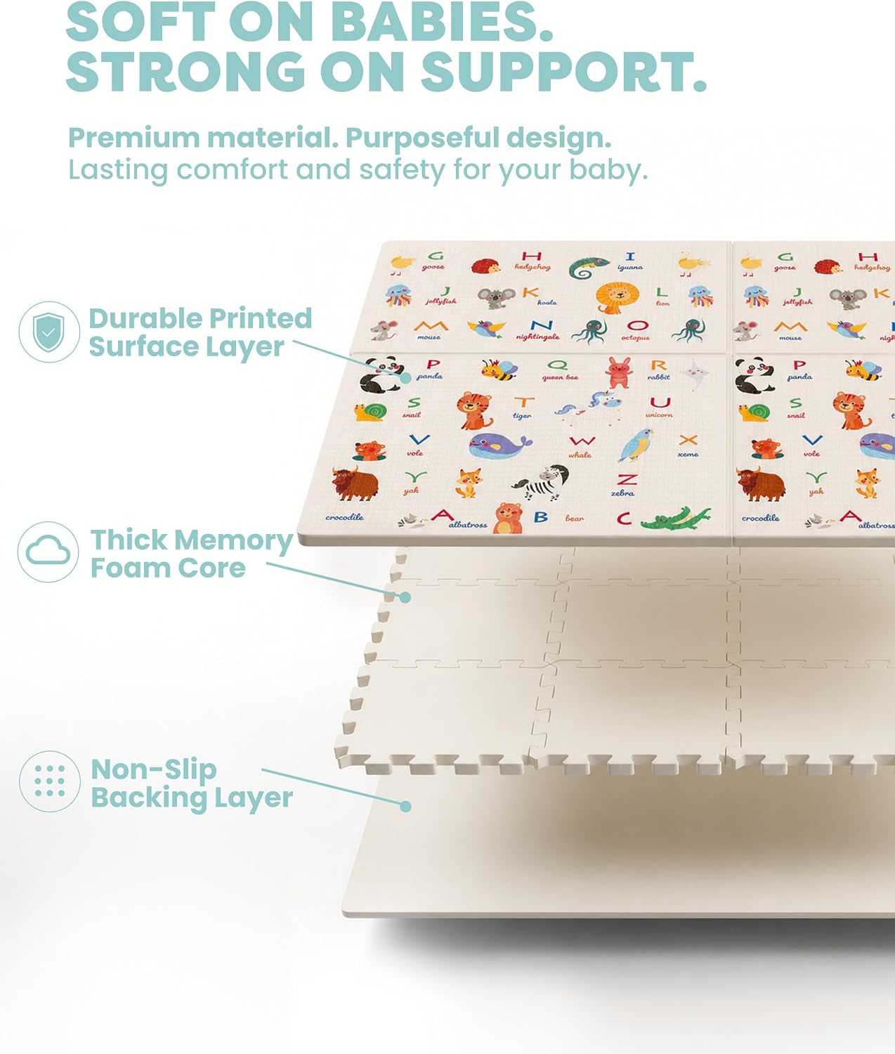 kidoola Reversible Large Baby Play Mat