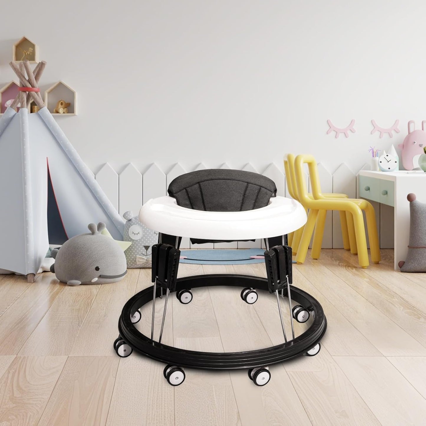 Alivio Foldable Baby Walker with 9-Level Height Adjustment