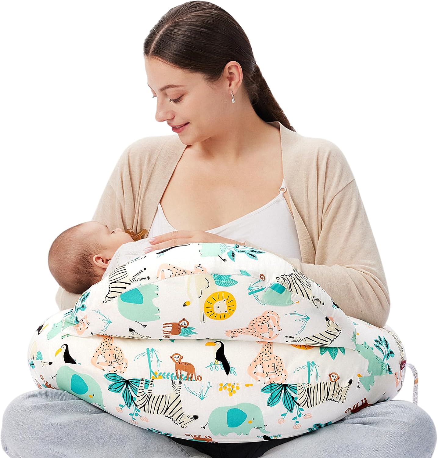 momcozy Nursing Pillow, Ergonomic Breastfeeding Support, Starry Sky | Safety Guard For Baby, Comfortable Feeding Positions For Parents, Versatile Use For Bottle Feeding, Removable Cotton Cover
