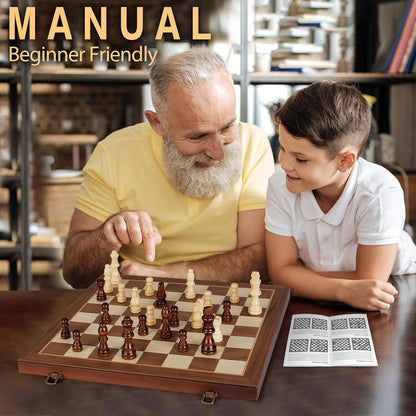 Portable Magnetic Wooden Chess Set