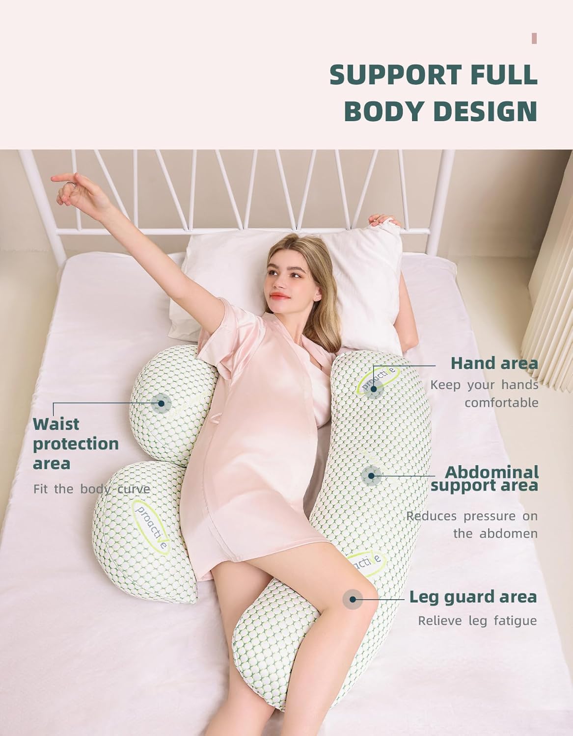 Oternal Pregnancy Pillow for Pregnant Women, Soft Pregnancy Body Pillow,Support for Back, Hips, Legs, Maternity Pillow with Detachable and Adjustable Pillow Cover
