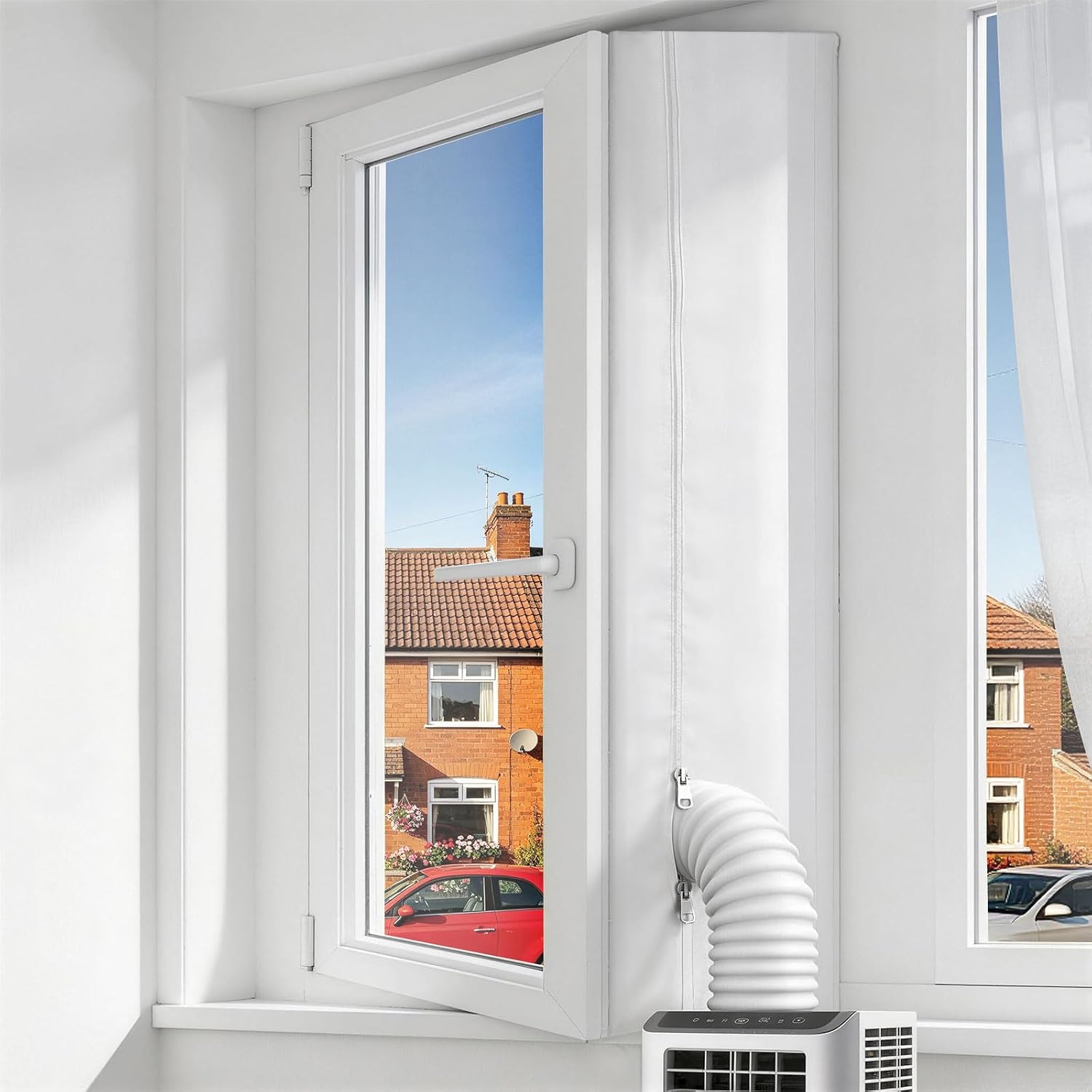 MOEGFY Air Conditioner Window Seal, Upgraded Aircon Window Seal for Mobile Air Conditioner Unit and Tumble Dryer 400cm/158Inch, Portable Air Conditioning Window Kit, Hot Air Stop Air Exchange Guards | water proof