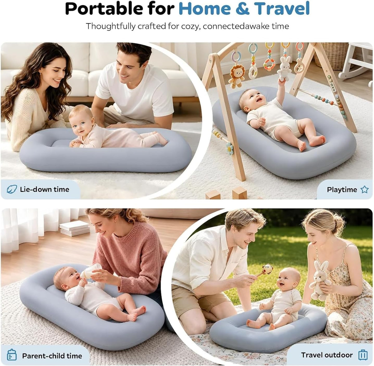 Baby Lounger for Newborn | Portable Support Pillow