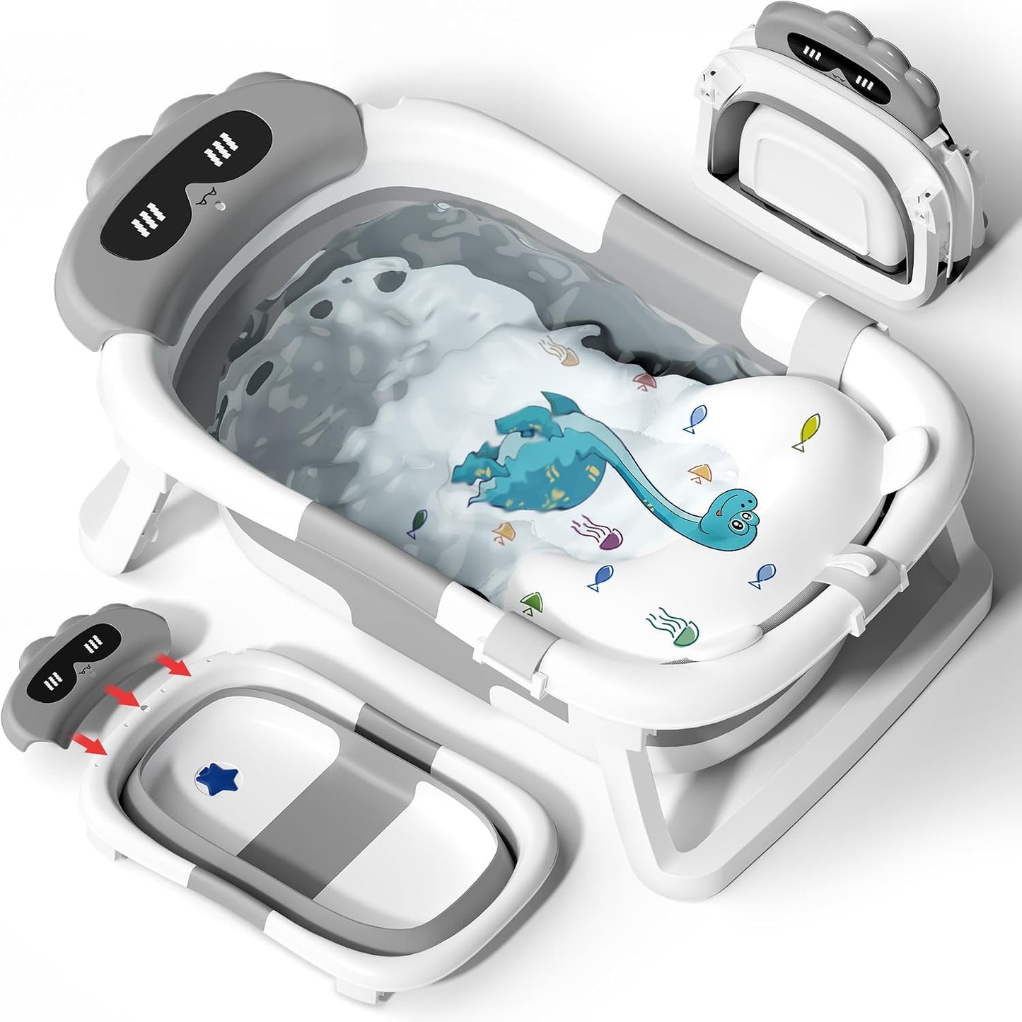 COOSEYA Foldable Baby Bath Tub Essentials for Newborn