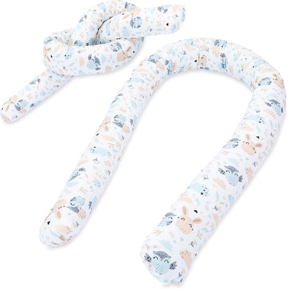 Totsy Baby XXL bed snake, bed pillow, nursing pillow, bed roll, bed guard, decorative pillow, bed border, snake XL handmade Navy blue with rainbow 300 cm certificat Oeko-Tex