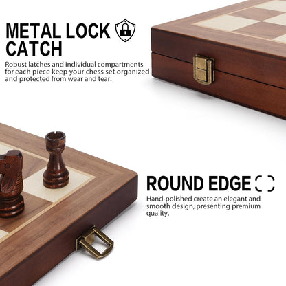 Portable Magnetic Wooden Chess Set