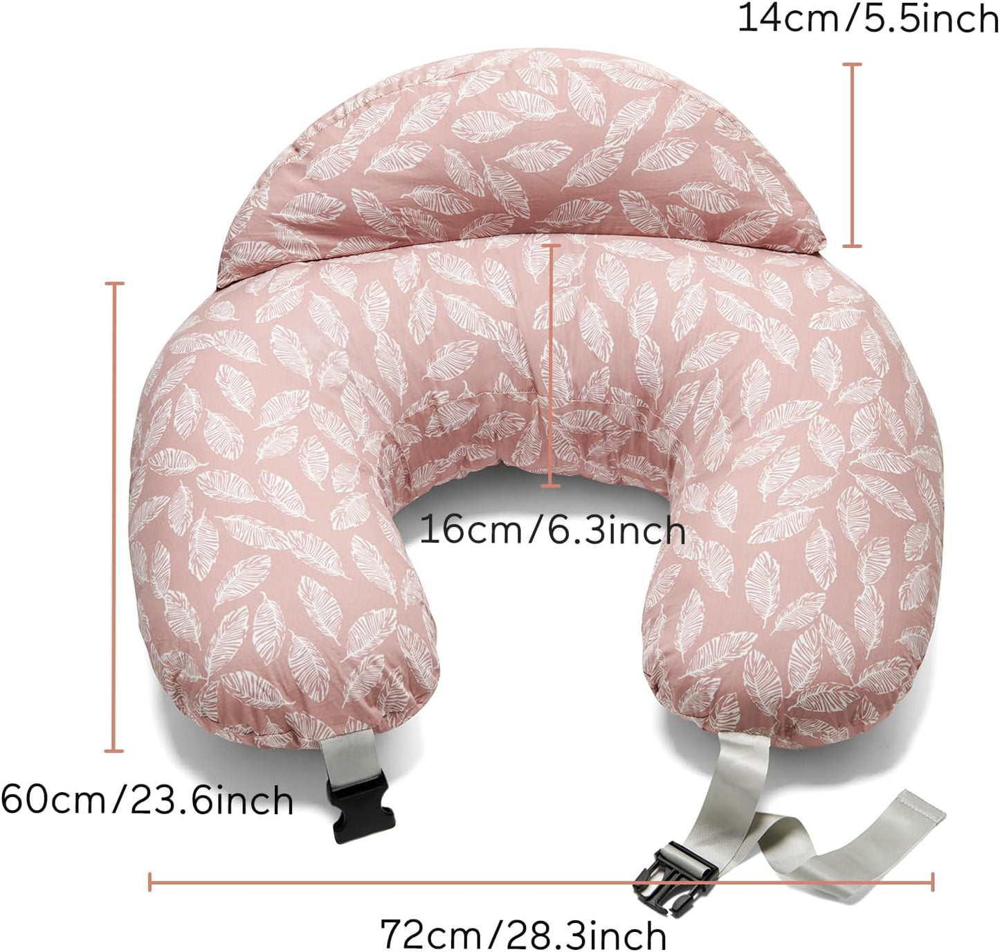 momcozy Nursing Pillow, Ergonomic Breastfeeding Support, Pink | Safety Guard For Baby, Comfortable Feeding Positions For Parents, Versatile Use For Bottle Feeding, Removable Cotton Cover