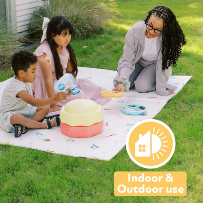 Nuby Foldable Reversible Play Mat - Easy Clean | Reversible | Waterproof | Suitable from Birth | 147 x 195 cm (Rainbow)