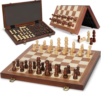 Portable Magnetic Wooden Chess Set