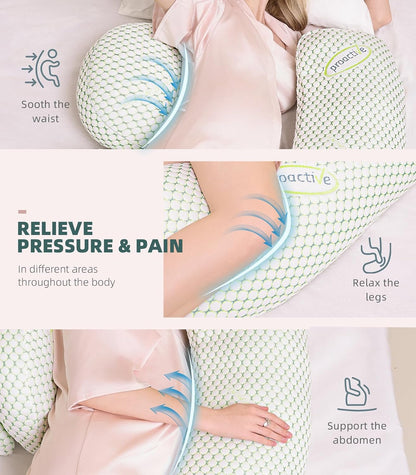 Oternal Pregnancy Pillow for Pregnant Women, Soft Pregnancy Body Pillow,Support for Back, Hips, Legs, Maternity Pillow with Detachable and Adjustable Pillow Cover