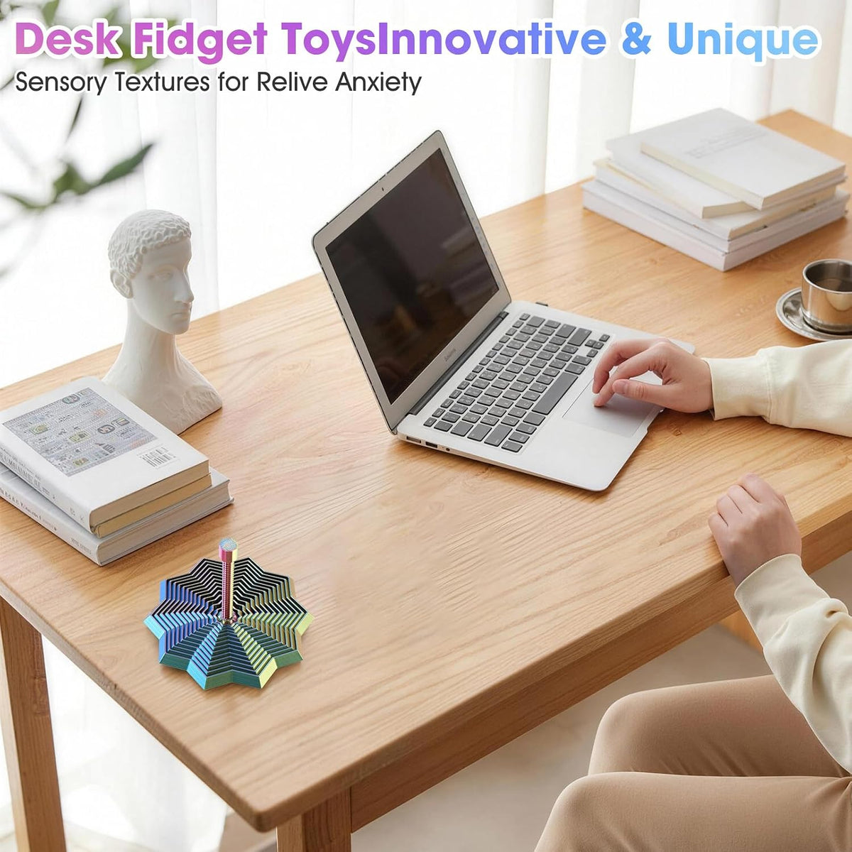 3D Printed Star Fidget Toys Adults Teen with Detachable Handle