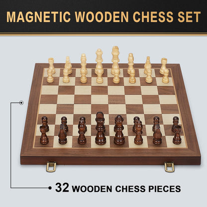 Portable Magnetic Wooden Chess Set