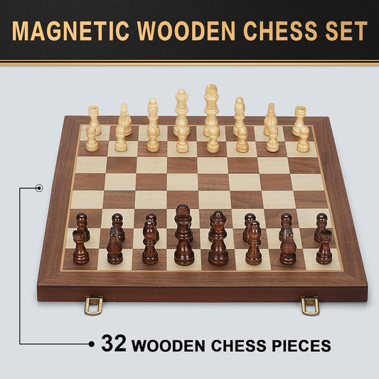 Portable Magnetic Wooden Chess Set