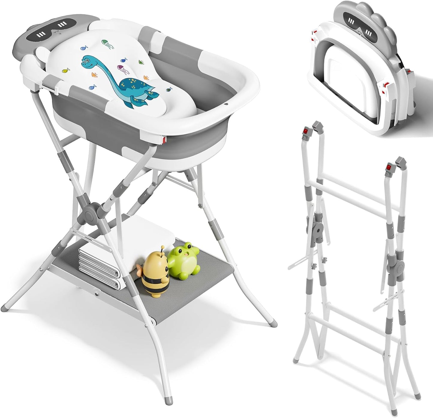 COOSEYA Foldable Baby Bath Tub Essentials for Newborn