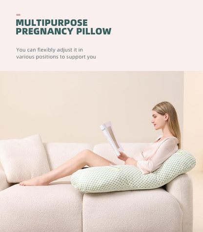 Oternal Pregnancy Pillow for Pregnant Women, Soft Pregnancy Body Pillow,Support for Back, Hips, Legs, Maternity Pillow with Detachable and Adjustable Pillow Cover