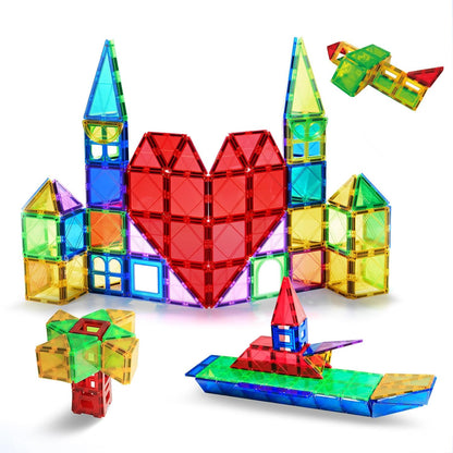 MAGBLOCK 100 Piece Magnetic Tiles,Building Blocks for Kids 3+