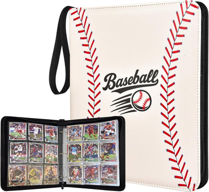 Portable 9-Pocket Trading Card Binder, Holds 1080 Cards with 60 Removable Double-Sided Sleeves, Baseball Card Binder Card Storage Organizer Album for Boys, Girls, Sports & Game Cards
