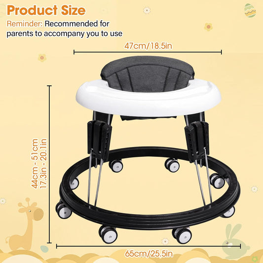Alivio Foldable Baby Walker with 9-Level Height Adjustment