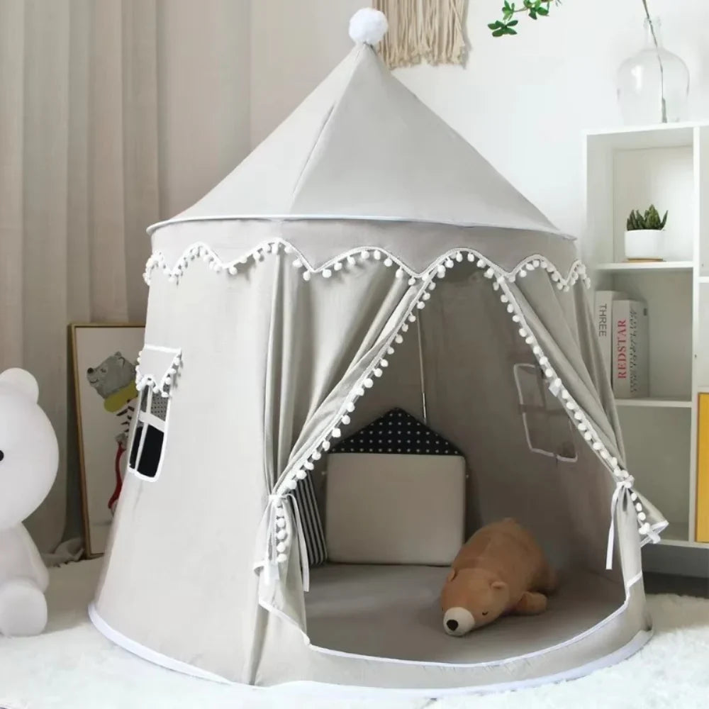 DreamHaven Canvas Play Teepee | Kids Indoor Tent & Reading Nook