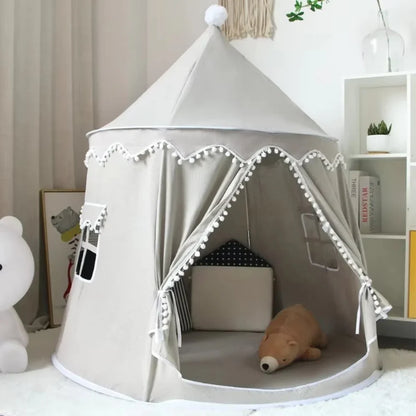 DreamHaven Canvas Play Teepee | Kids Indoor Tent & Reading Nook