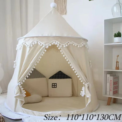 DreamHaven Canvas Play Teepee | Kids Indoor Tent & Reading Nook