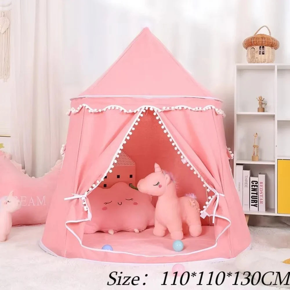 DreamHaven Canvas Play Teepee | Kids Indoor Tent & Reading Nook