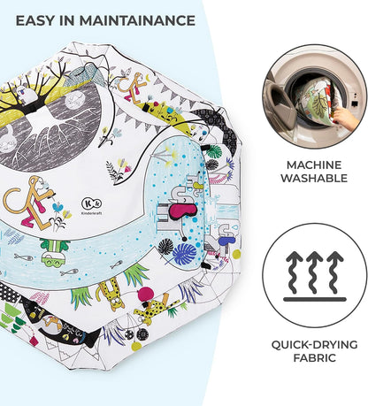 Kinderkraft Baby Playmat SMARTPLAY, Educational Mat, Activity Play Gym, with Ajustable Fitness Frame, Playpen Function, Accessories, Hanging Rattle, 5 Toys, 30 Balls, for Newborn, Suitable from Birth