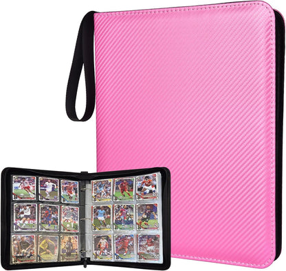 Portable 9-Pocket Trading Card Binder, Holds 1080 Cards with 60 Removable Double-Sided Sleeves, Baseball Card Binder Card Storage Organizer Album for Boys, Girls, Sports & Game Cards